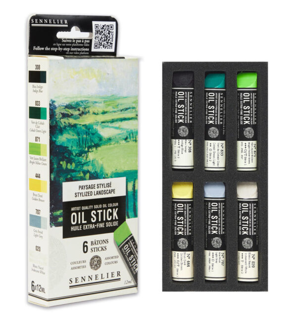 O3 Sennelier Extra Fine Oil Stick 12ml Landscape Set of 6